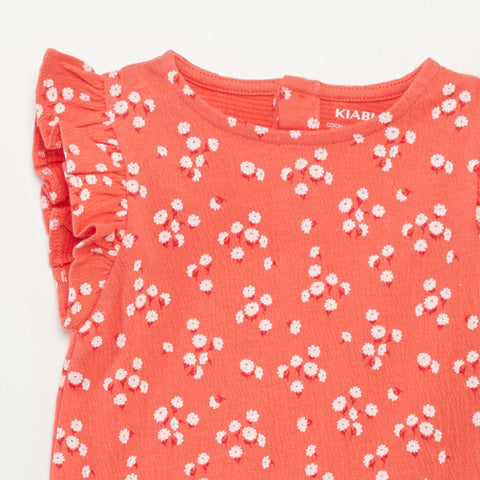 Tee-shirt imprimé manches volantées