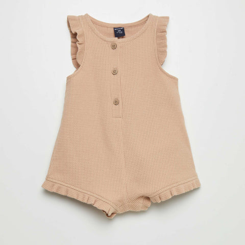 Ensemble barboteuse + bob en nid d'abeille