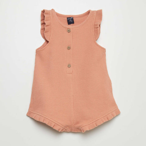 Ensemble barboteuse + bob en nid d'abeille