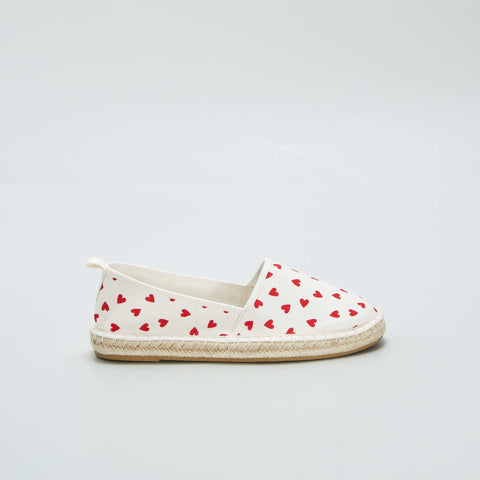 Espadrilles en toile cœurs