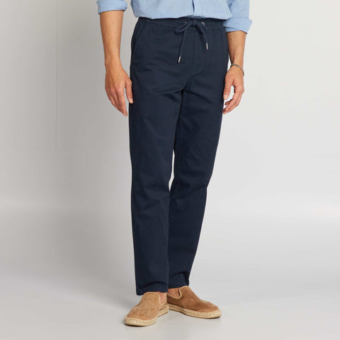 Pantalon chino à ceinture élastiquée