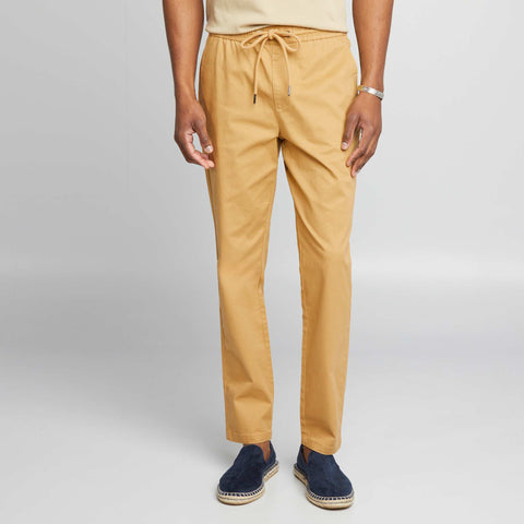 Pantalon chino à ceinture élastiquée