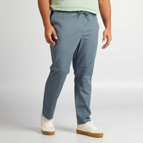 Pantalon chino à taille élastiquée