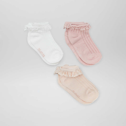 Lot de 3 paires de chaussettes à volants