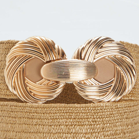 Ceinture en paille à boucle fantaisie