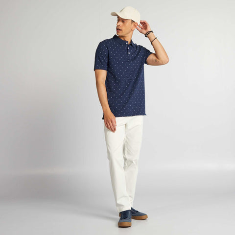 Polo imprimé en piqué de coton