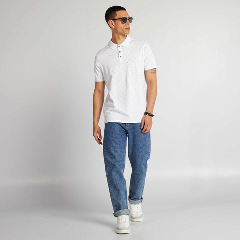 Polo imprimé en piqué de coton