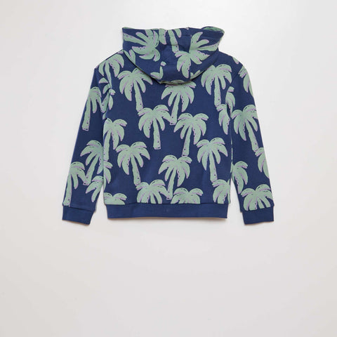 Sweat zippé à capuche à motif