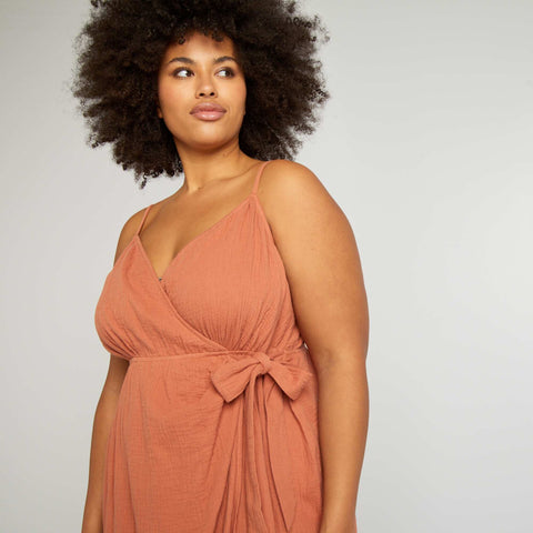 Robe longue en gaze de coton