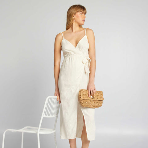 Robe à bretelles en double gaze de coton