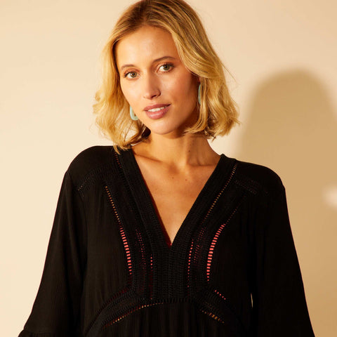 Robe de plage bords macramé