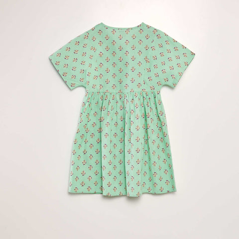 Robe imprimée en coton et lin