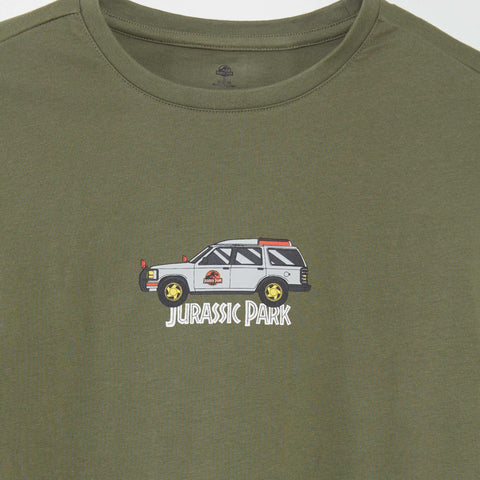 T-shirt 'Jurassic Park' en coton à col