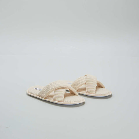 Chaussons mules en gaze de coton
