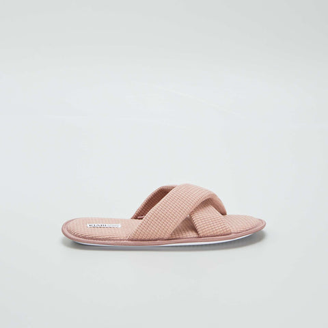 Chaussons mules en gaze de coton