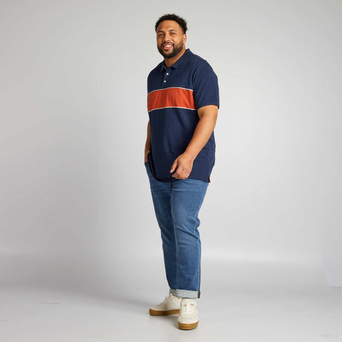 Polo en coton effet rugby