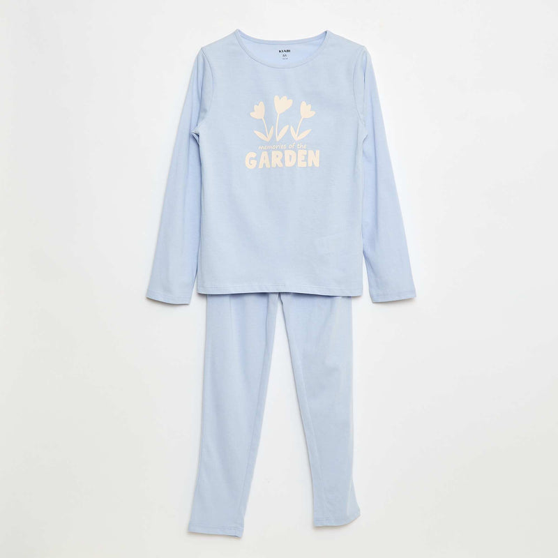 Ensemble pyjama t-shirt + pantalon - 2 pièces – Bleu – Kiabi Maroc