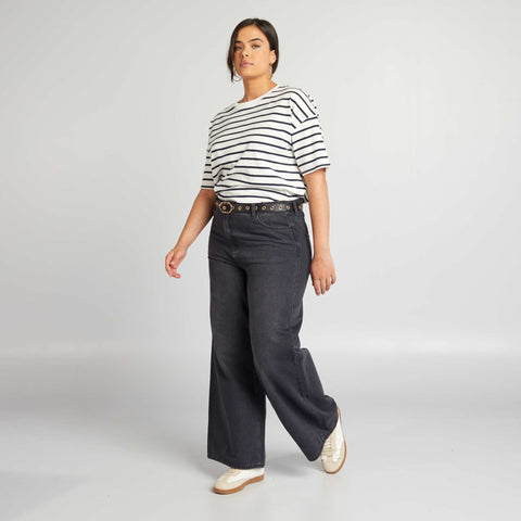 Jean wide leg à 5 poches