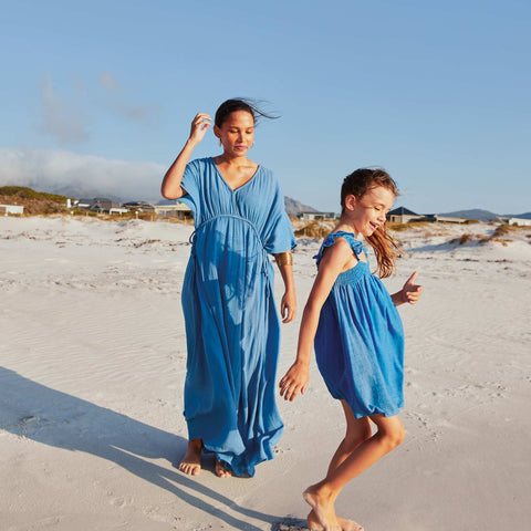 Robe longue en double gaze de coton