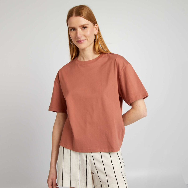 T-shirt oversize à col rond – Rose – Kiabi Maroc