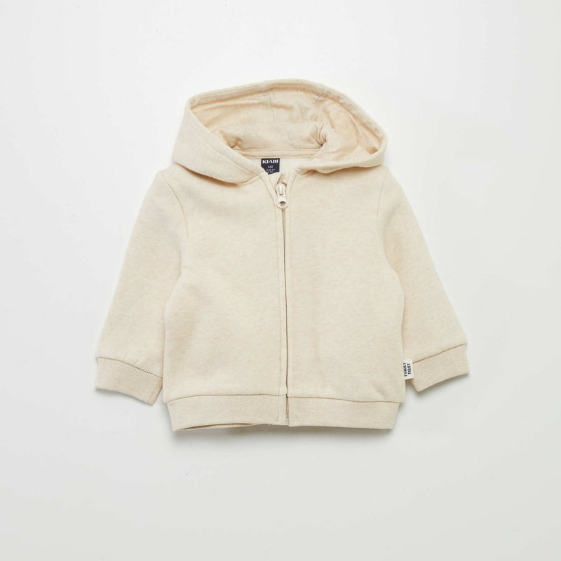 Sweat zippé à capuche – Ecru – Kiabi Maroc