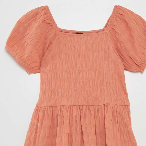 Robe plissée à manches ballons