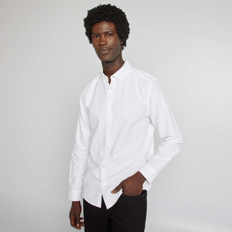 Chemise oxford regular fit – Blanc – Kiabi Maroc