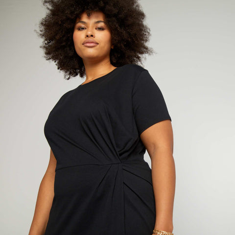 Robe midi froncée