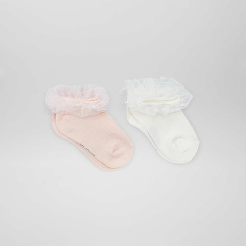 Lot de 2 paires de chaussettes en tulle