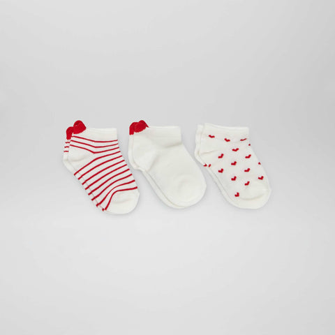 Lot de 3 paires de chaussettes 'cœur'