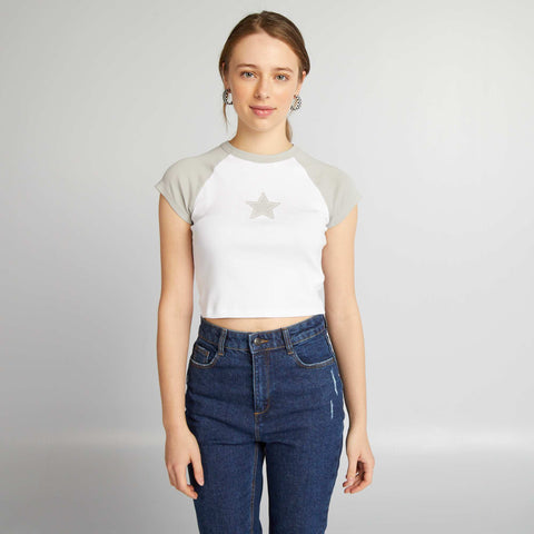 Crop top en jersey avec étoile