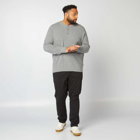 Pull en maille avec col boutonné