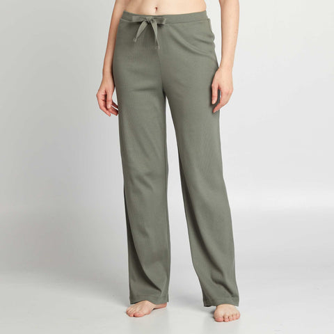 Pantalon de pyjama large rib