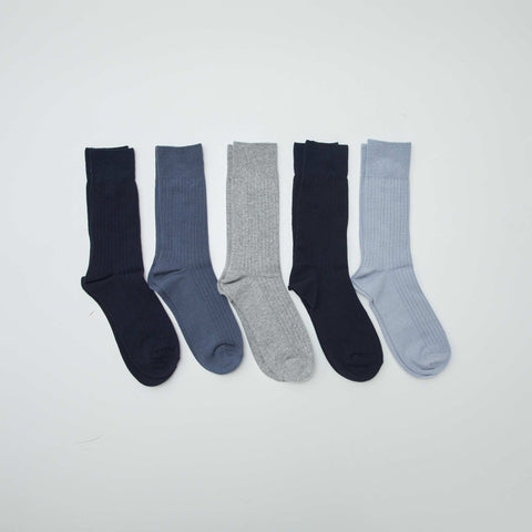 Lot de 5 chaussettes côtelées