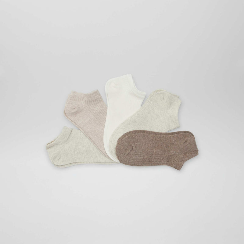 Lot de 5 paires invisibles – Beige/taupe – Kiabi Maroc