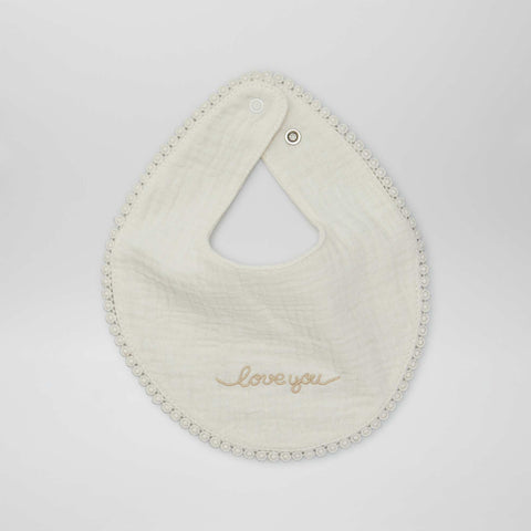 Lot 2 bavoirs broderie anglaise et gaze de coton