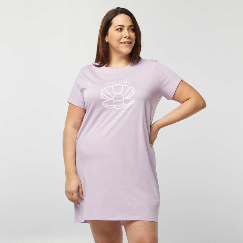 Chemise de nuit en jersey – Violet – Kiabi Maroc