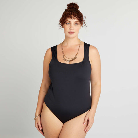 Body en microfibre avec col carré