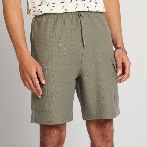 Bermuda en piqué de coton avec poches