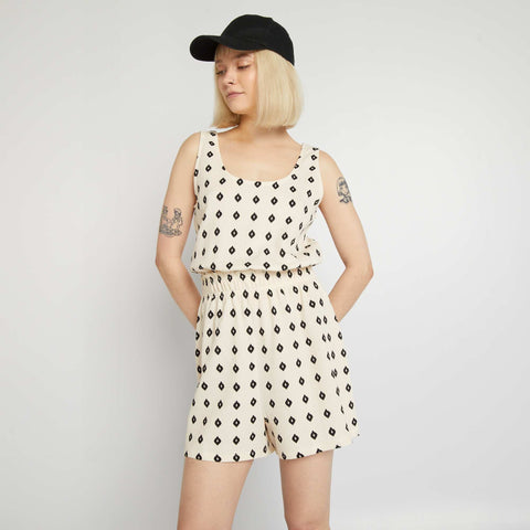 Combishort courte à taille élastiquée