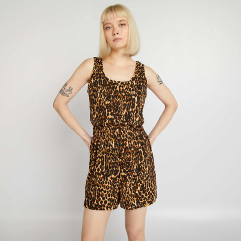 Combishort courte à taille élastiquée