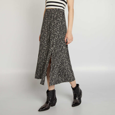 Jupe midi à taille haute