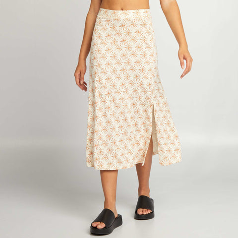 Jupe midi à taille haute