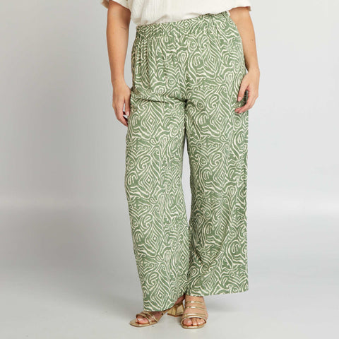 Pantalon large à motif
