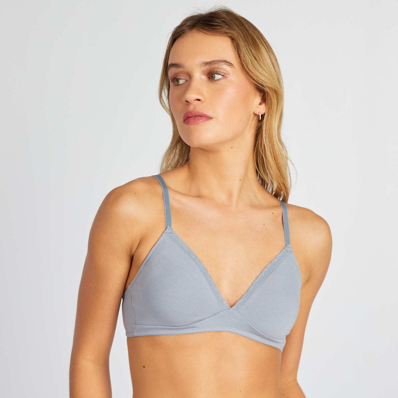 Soutien-gorge triangle non paddé – Bleu gris – Kiabi Maroc