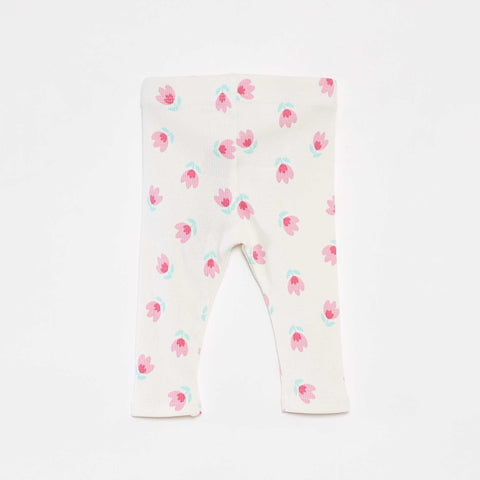 Legging côtelé avec boutons fantaisies