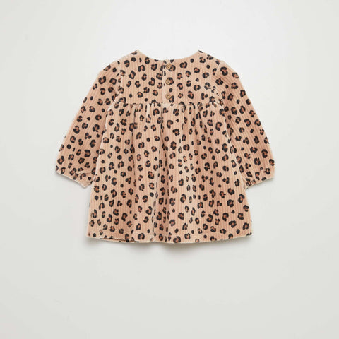 Robe en velours côtelé à motif