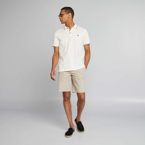 Polo uni en piqué de coton manches courtes