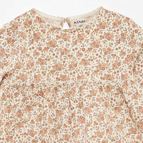 Ensemble t-shirt fleuri + legging côtelé - 2 pièces