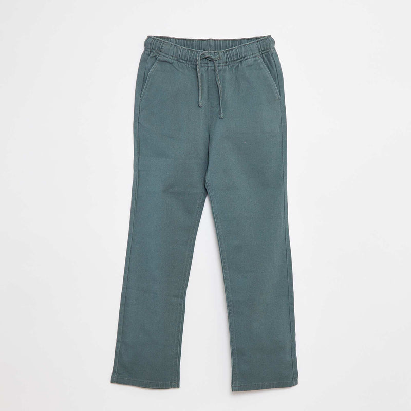 Pantalon regular uni – Vert – Kiabi Maroc